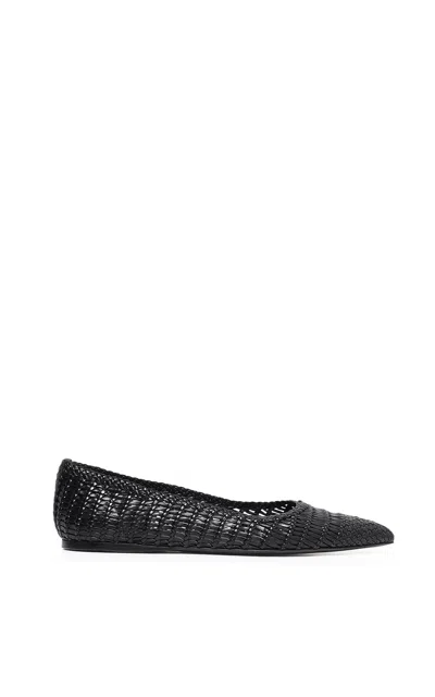 Gabriela Hearst Aurora Braided Flat Shoe In Black Leather
