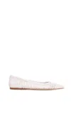 Gabriela Hearst Aurora Braided Flat Shoe In Pearlized White Leather In Pearlized White