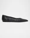 Gabriela Hearst Aurora Woven Leather Ballerina Flats In Blk Black