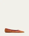Gabriela Hearst Aurora Braided Flat Shoe In Pink Multi Leather In Pink Multi