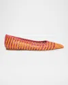 Gabriela Hearst Aurora Woven Leather Ballerina Flats In Pink Multi