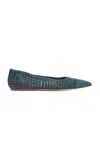 Gabriela Hearst Aurora Woven Leather Flats In Blue