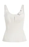 GABRIELA HEARST AVALON TOP IN IVORY SILK LINEN SATIN