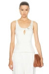 Gabriela Hearst Avalon Top In Ivory Silk Linen In Ivory