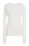 Gabriela Hearst Browning Knit Sweater In Ivory Cashmere Silk In White