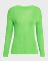 Gabriela Hearst Aveda Mock-neck Silk Plisse Knit Sweater