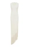 Gabriela Hearst Awar Fringe Maxi Dress In Ivory Silk Boucle In Ivory
