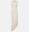 Gabriela Hearst Awar Fringe Maxi Dress In Ivory Silk Boucle In White