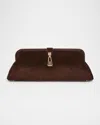 Gabriela Hearst Baguette Suede Clutch Bag In Brown