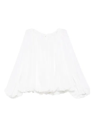 Gabriela Hearst Balloon-sleeve Gathered Top In White