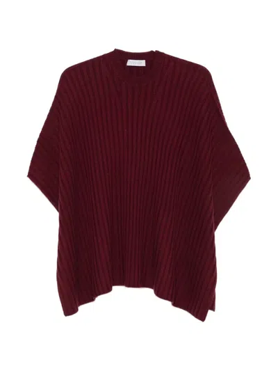 Gabriela Hearst Baron Knit Cropped Poncho In Burgundy