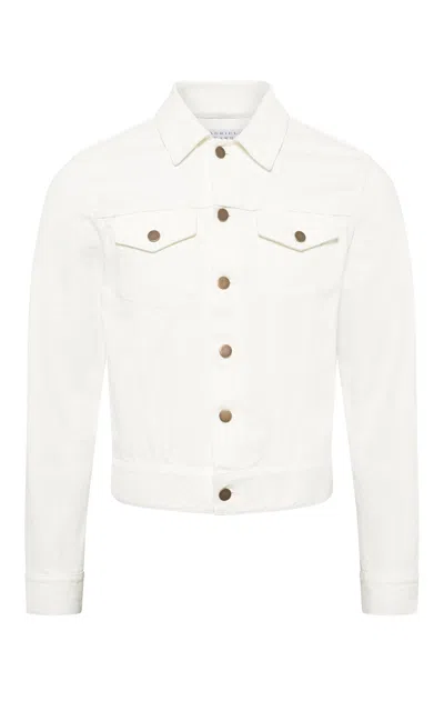 Gabriela Hearst Barry Trucker In White Recycled Cotton Denim
