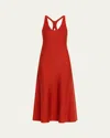 Gabriela Hearst Bastien Cutout Racerback Midi Dress In Red