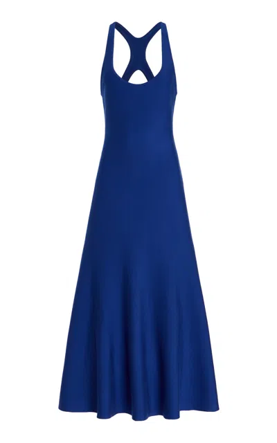 Gabriela Hearst Bastien Silk Racerback Midi Dress In Blue