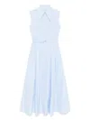 Gabriela Hearst Becca Belted Cotton Poplin Maxi Shirt Dress
