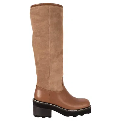 Pre-owned Gabriela Hearst Beige & Brown Shearling Lined Suede Vylos Boots Shoes 40