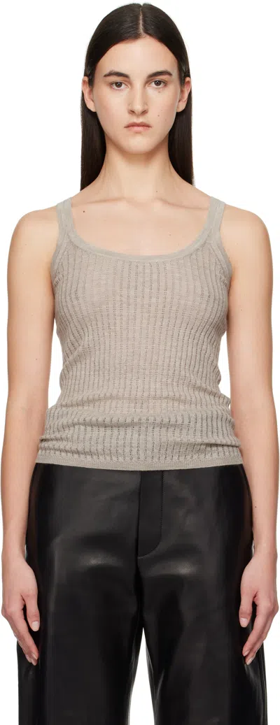Gabriela Hearst Beige Nevin Pointelle Tank Top In Oal Oatmeal