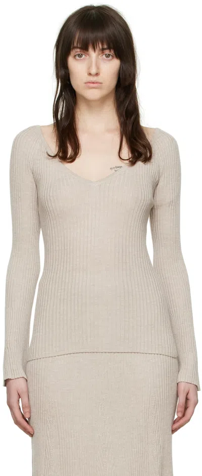 Gabriela Hearst Beige Silk Sweater In Oal Oatmeal