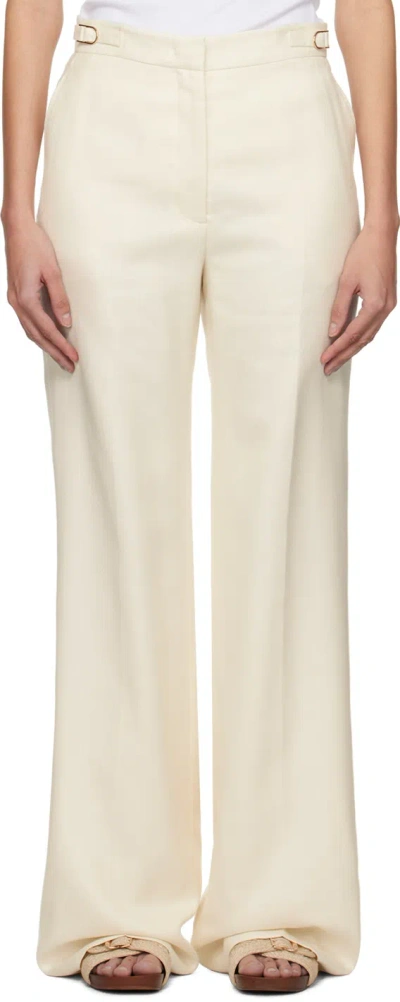 Gabriela Hearst Beige Vesta Trousers In Ivr Ivory