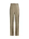 Gabriela Hearst Norman High-rise Metallic Silk Wide-leg Pants In Green