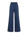 Gabriela Hearst Womens Denim Norman Wide-leg High-rise Cotton And Linen Trousers In Blue