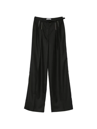 Gabriela Hearst Belted Embroidered-detail Pants In Black