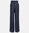 Gabriela Hearst Norman Wide Linen Denim Pants In Denim