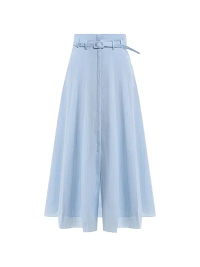 Gabriela Hearst Belted Midi Skirt In Blue