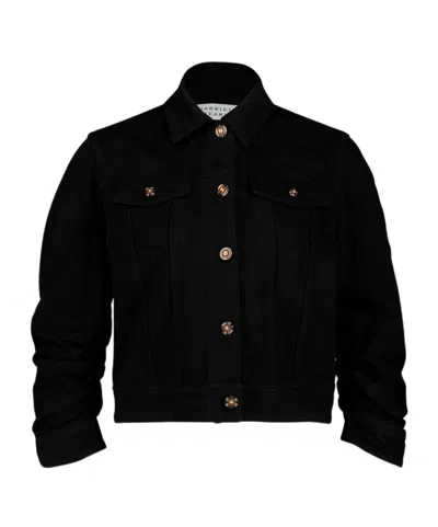 Gabriela Hearst Black Adira Cropped Denim Jacket