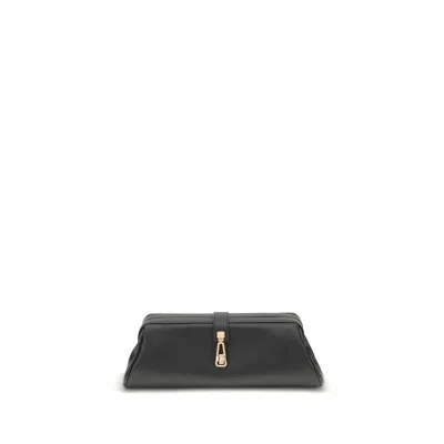 Gabriela Hearst Black Calf Leather Bos Taurus Clutch Women's Bag