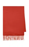 Gabriela Hearst Blaine Fringe Scarf In Antelope Orange Brushed Silk Cashmere In Orange