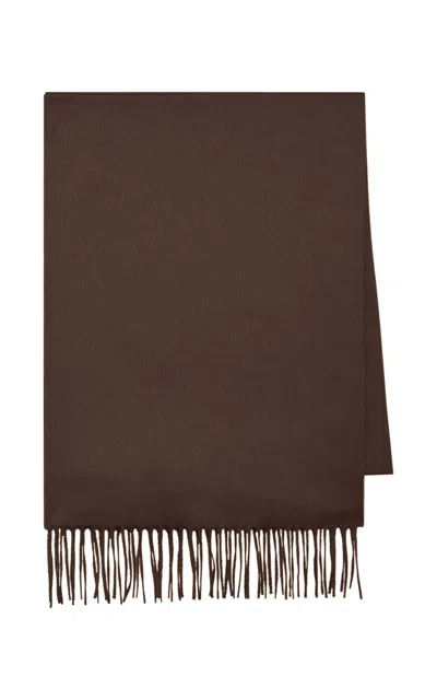 Gabriela Hearst Blaine Fringe Scarf In Chocolate Brushed Silk Cashmere In Brown