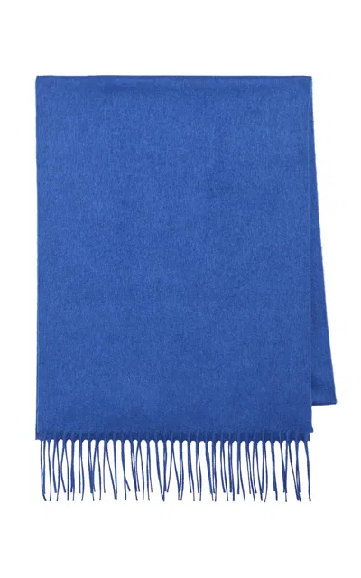 Gabriela Hearst Blaine Fringe Scarf In Cobalt Brushed Silk Cashmere In Blue