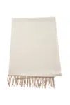 Gabriela Hearst Blaine Fringe Scarf In Ivory Melange Silk Cashmere In Ivory Melange