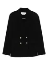 Gabriela Hearst Cashmere Double-breasted Fitted Jacket In Black