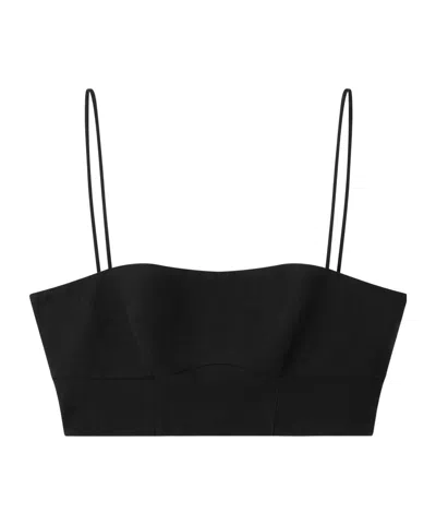 Gabriela Hearst Blazie Cropped Linen Top In Black