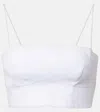 Gabriela Hearst Blazie Cropped Linen Top In White