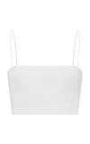 Gabriela Hearst Blazie Linen Cropped Top In White
