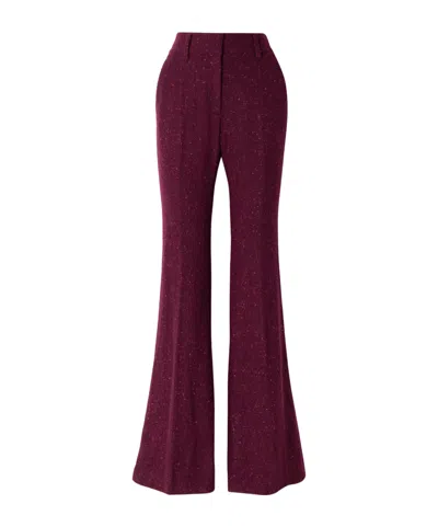 Gabriela Hearst Rhein Wool And Cashmere-blend Flared Pants In Purple