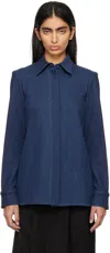 Gabriela Hearst Denim Blue Recycled Cotton Cruz Shirt In Dnm Denim