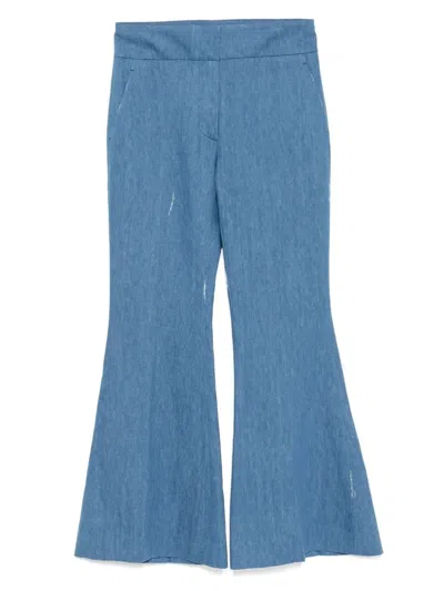 Gabriela Hearst Blue Flared Marsh Pants In Multi