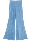 Gabriela Hearst Rhein Cotton And Linen-blend Chambray Flared Pants