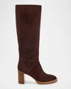 Gabriela Hearst Bocca Suede Knee-high Boots In Brown