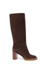 Gabriela Hearst Bocca Suede Knee-high Boots In Chocolate