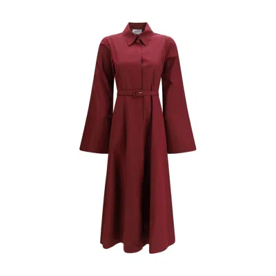Gabriela Hearst Bordeaux Cotton Casual Dress In Burgundy