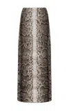 Gabriela Hearst Bragi Knit Maxi Skirt In Greyscale Cashmere Silk In Animal Print