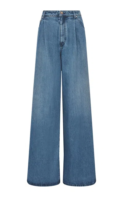 GABRIELA HEARST BRENN WIDE-LEG JEAN IN URUGUAYAN BLUE RECYCLED COTTON DENIM