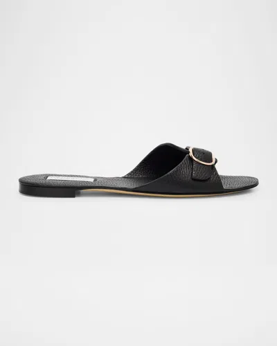 Gabriela Hearst Briar Leather Slide Sandals In Black