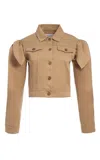 Gabriela Hearst Briella Jacket In Camel Sea Island Cotton Twill In Brown