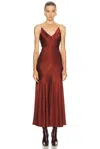 Gabriela Hearst Brigita Dress In Burnt Sienna Double Satin In Brown